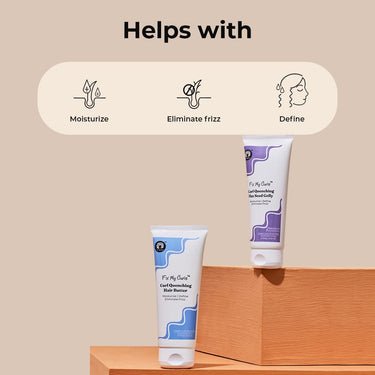 Fix My Curls Curl Quenching Moisture Styling Duo | For Curly, Wavy, Dry, Frizzy Hair| Curl Activator with Chia & Aloe Vera | Silicone Free| 100gm each